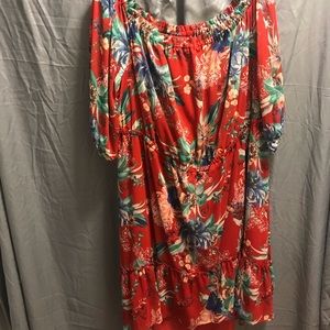 🍍 Off shoulder tropical dress